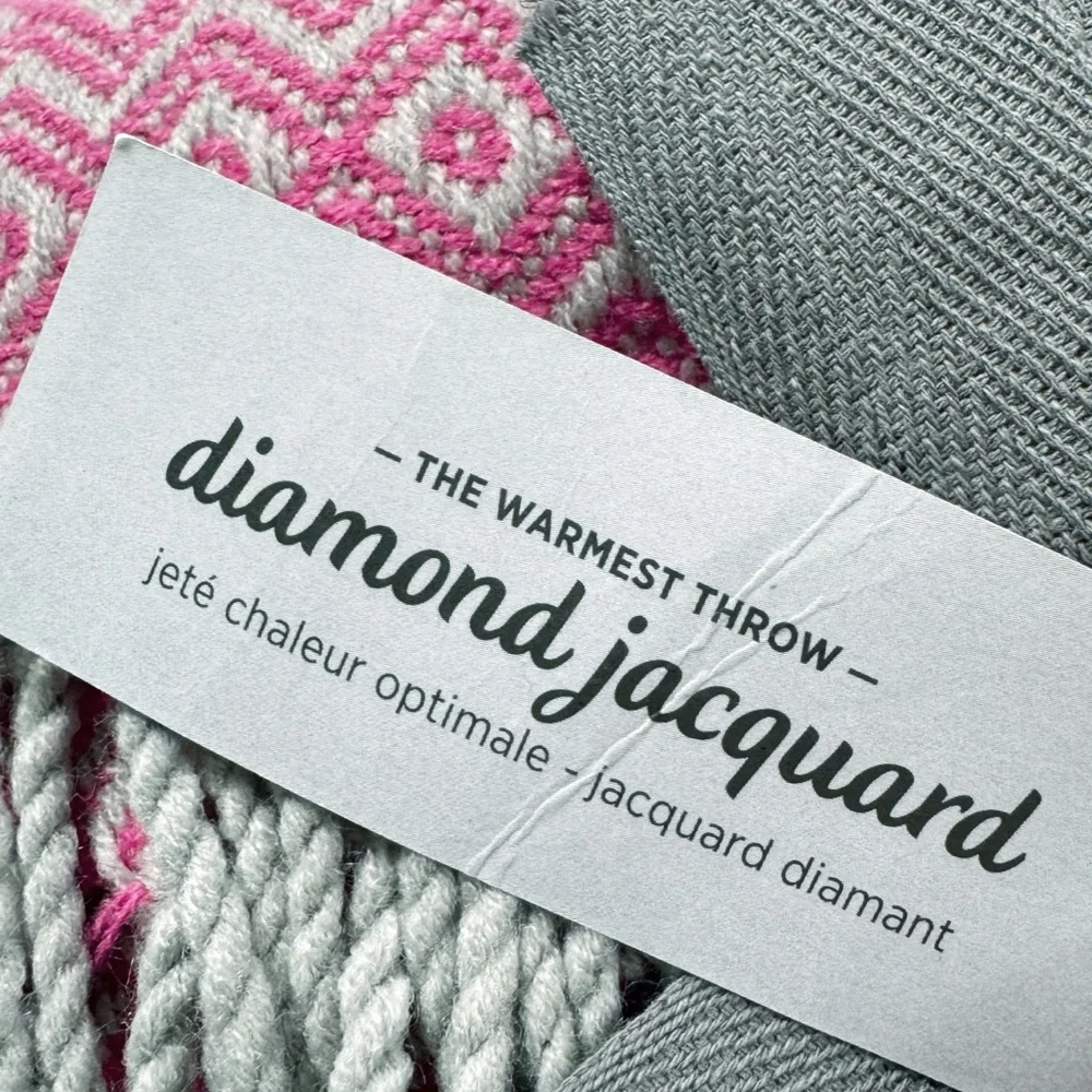 West Elm Diamond Jacquard Throw Blanket | NWT